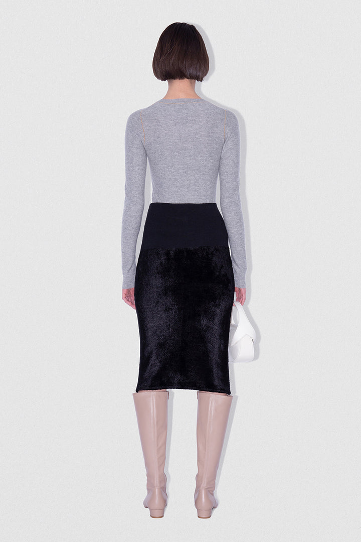 Lucille Skirt Black Velvet Knit