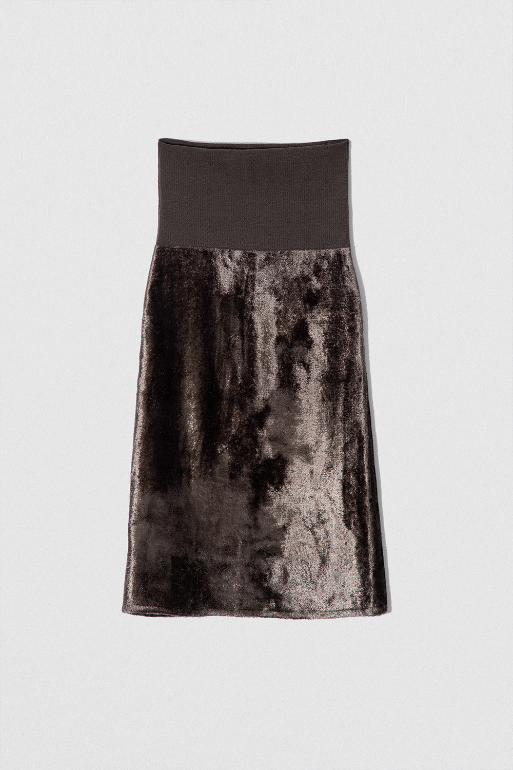 Lucille Skirt Dark Taupe Velvet Knit