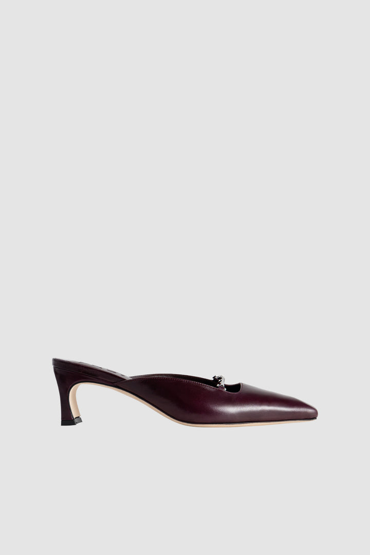 Leda Grape Calf Leather Mule