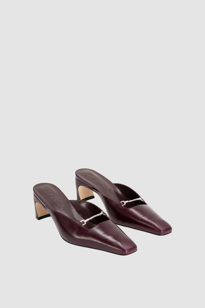 Leda Grape Calf Leather Mule