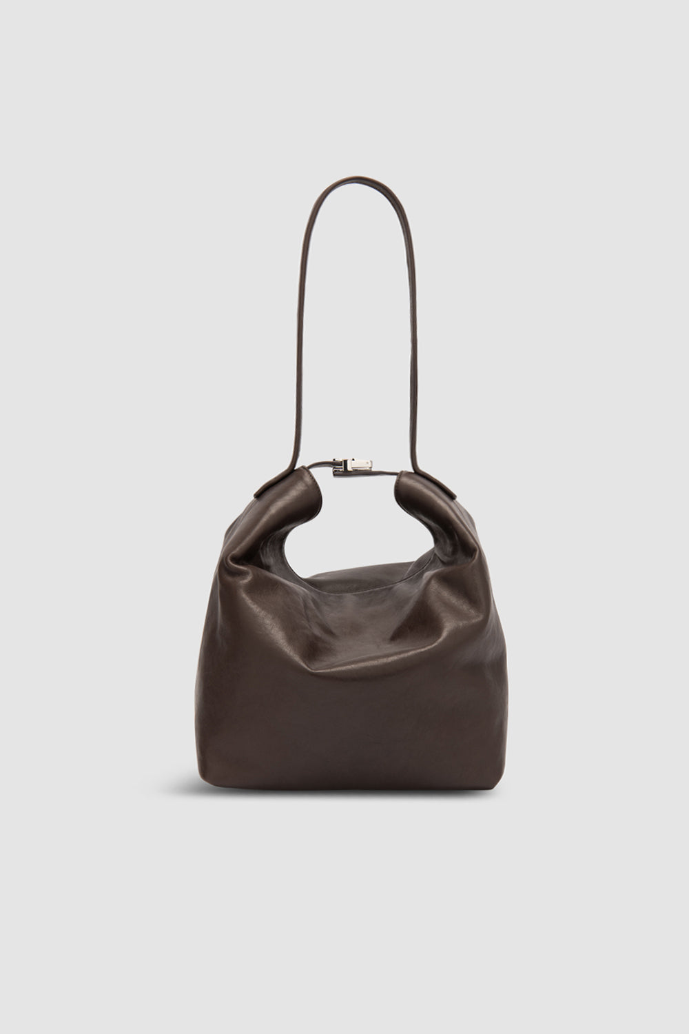 Maxi Bea Ristretto Washed Leather Hobo Bag