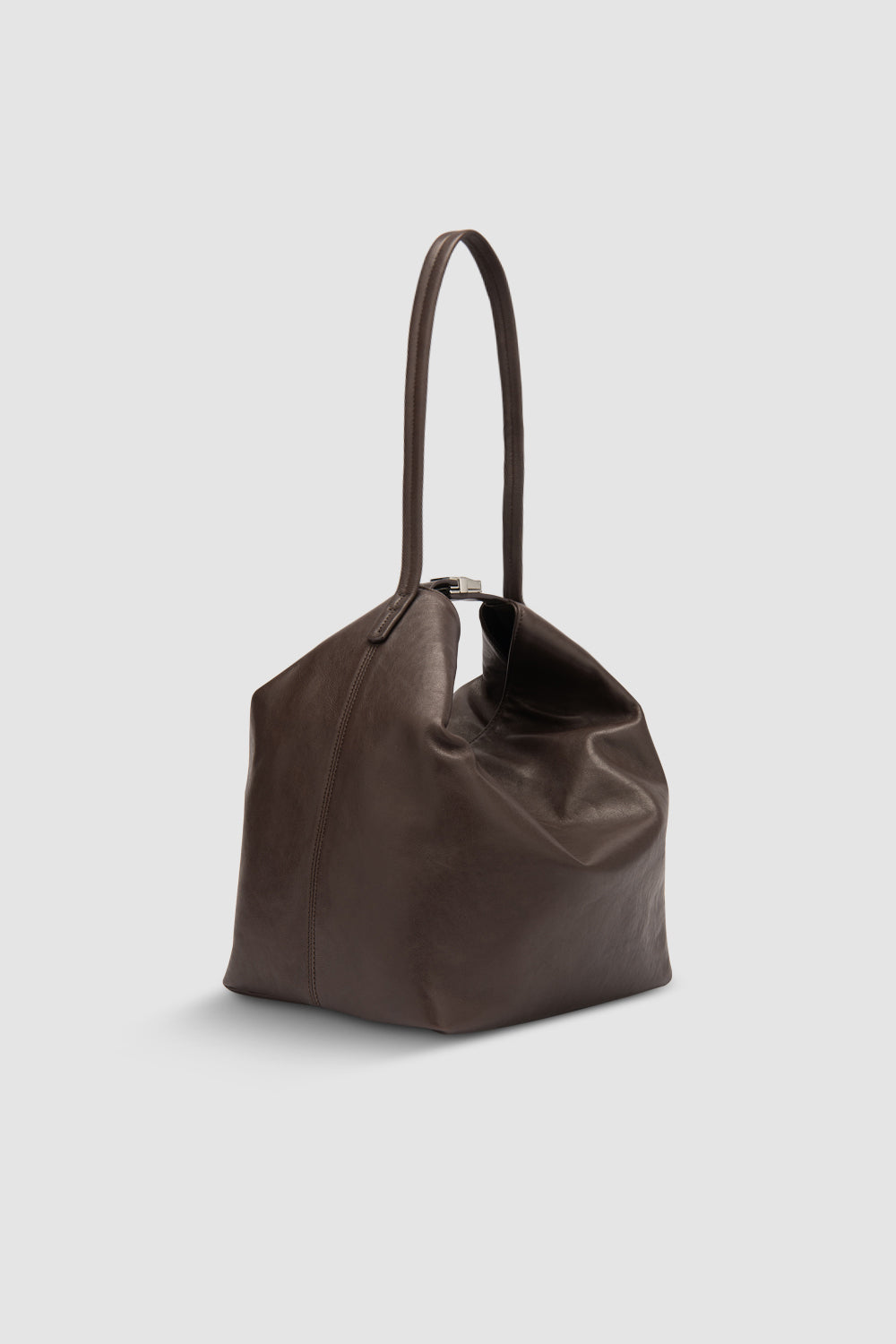 Maxi Bea Ristretto Washed Leather Hobo Bag