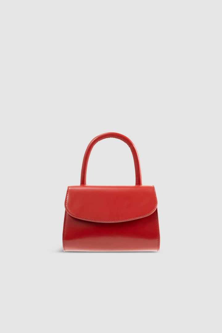 Mini 2.0 Blood Red Semi Patent Leather Top-Handle Bag