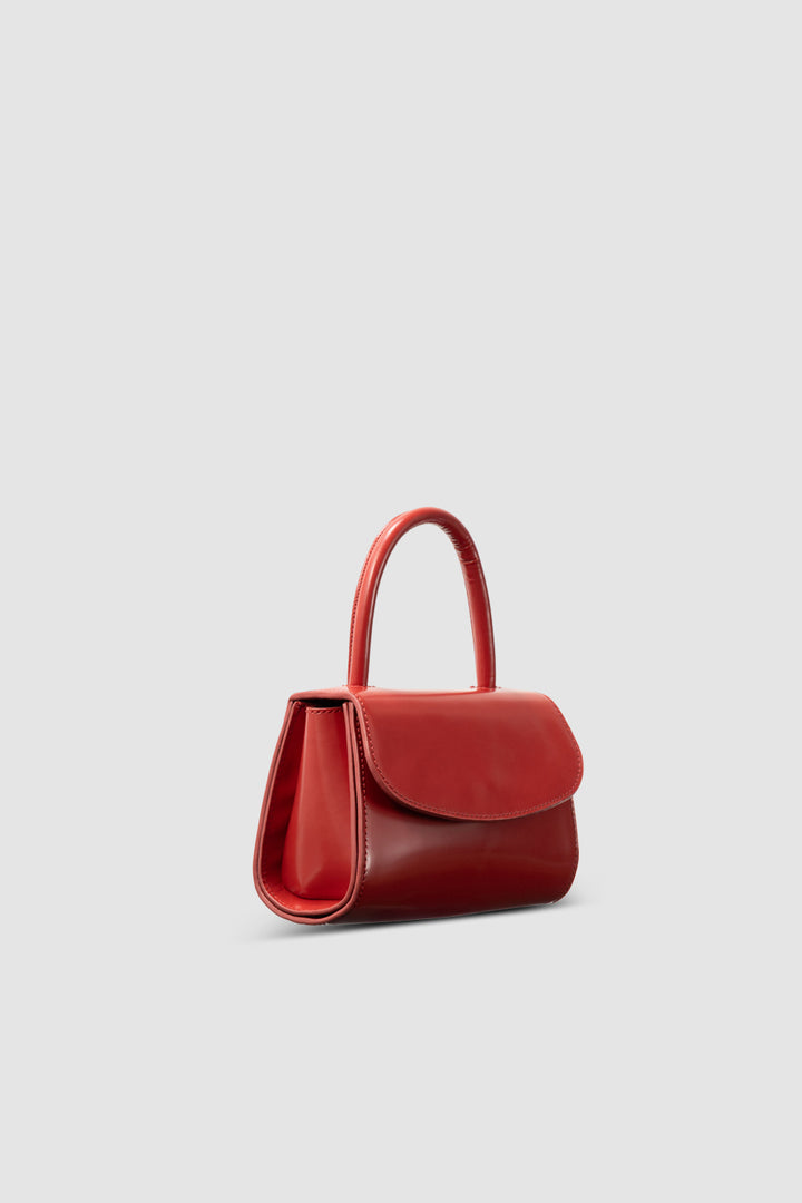Mini 2.0 Blood Red Semi Patent Leather Top-Handle Bag