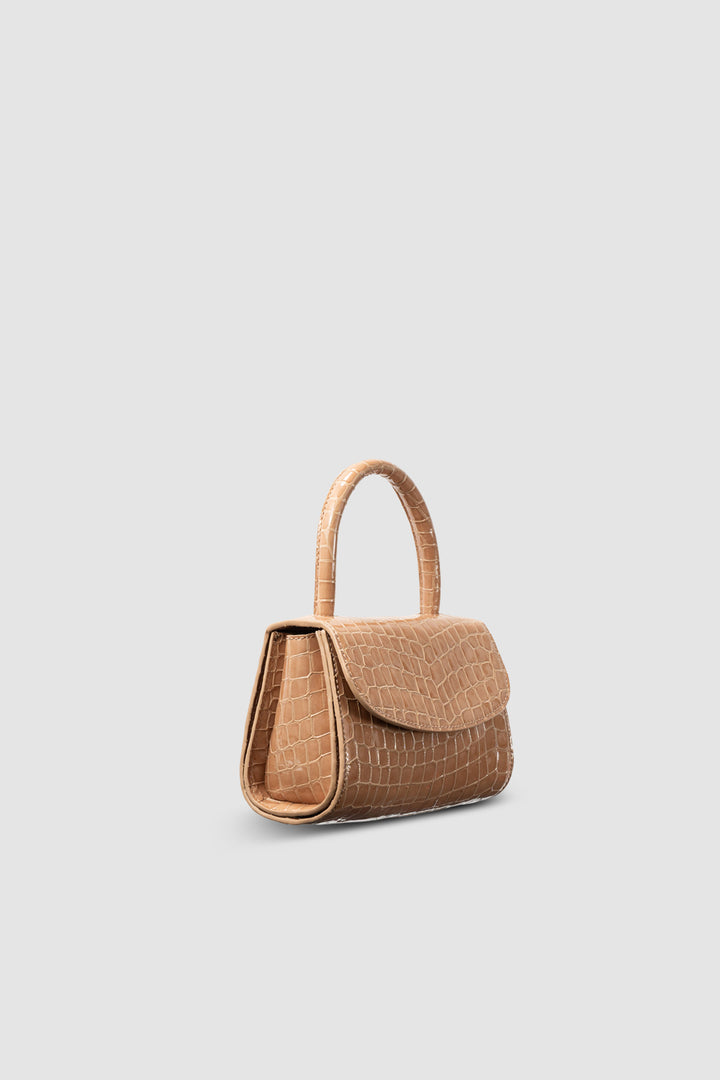 Mini 2.0 Light Tan Croco Embossed Leather Top-Handle Bag