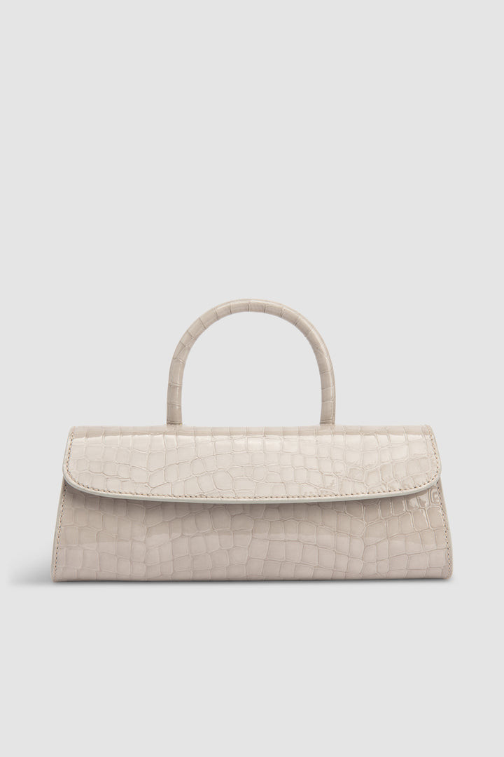 Mini Longa Croco Embossed Top-Handle Bag