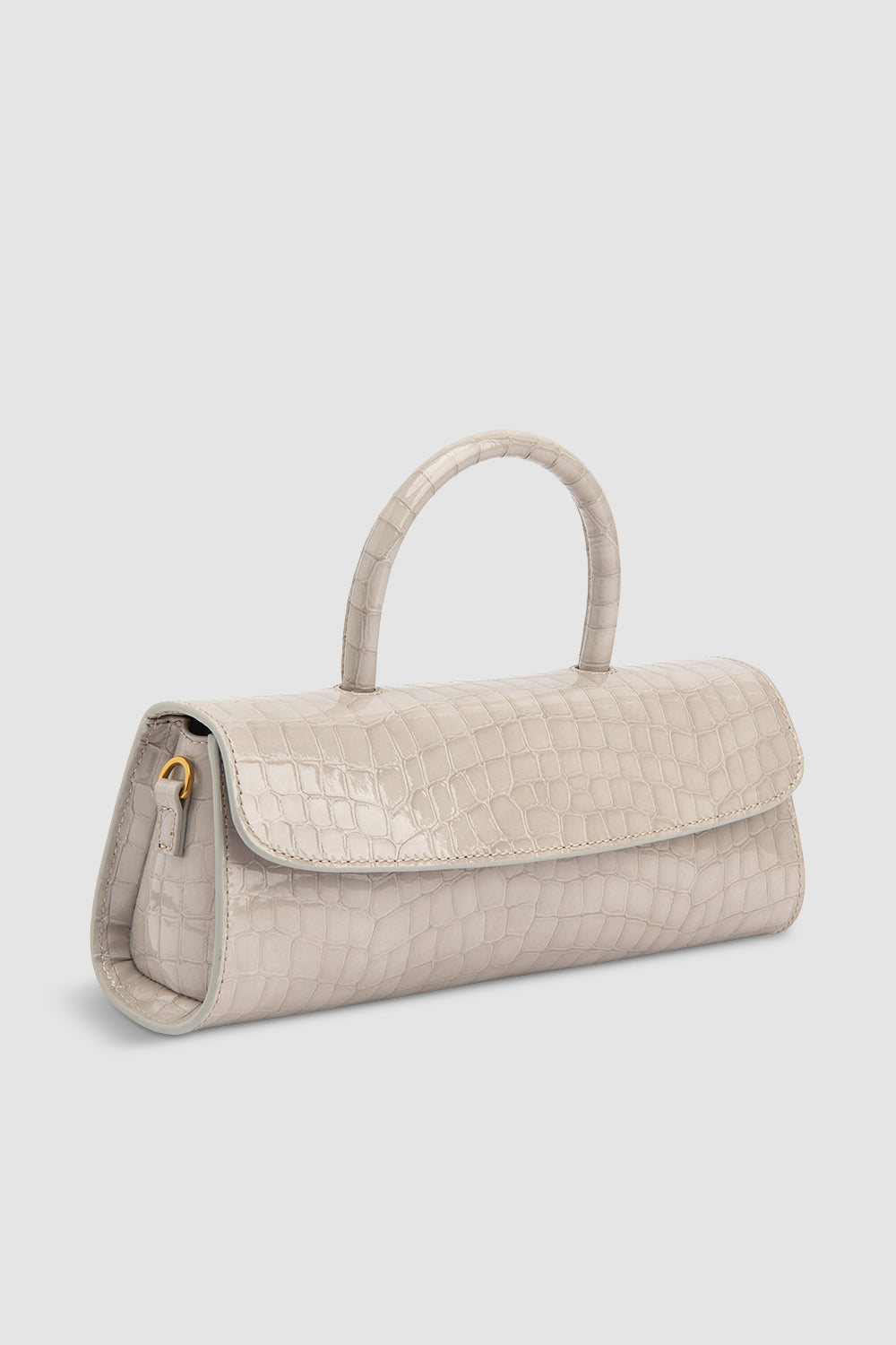 Mini Longa Croco Embossed Top-Handle Bag
