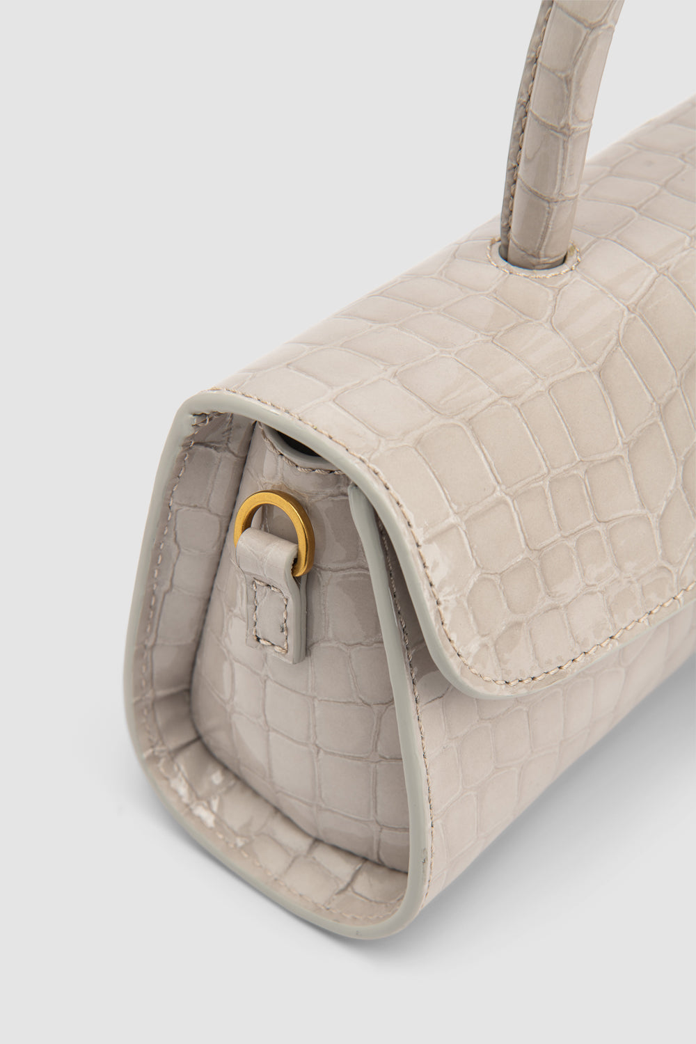 Mini Longa Croco Embossed Top-Handle Bag
