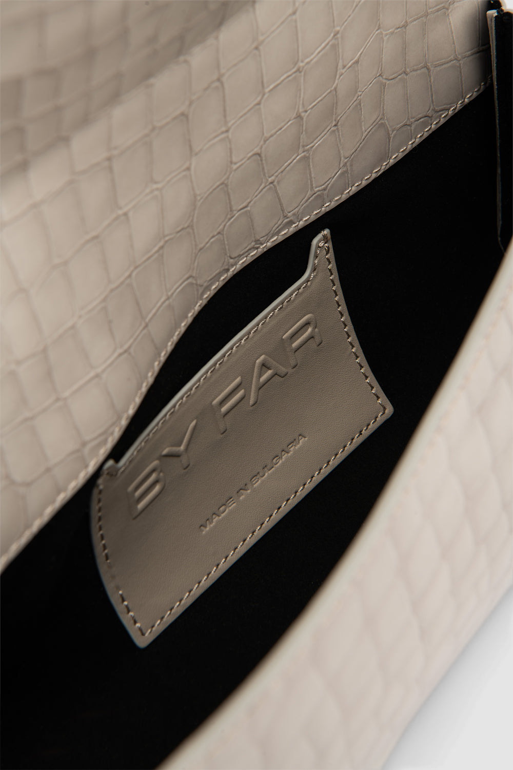 Mini Longa Croco Embossed Top-Handle Bag