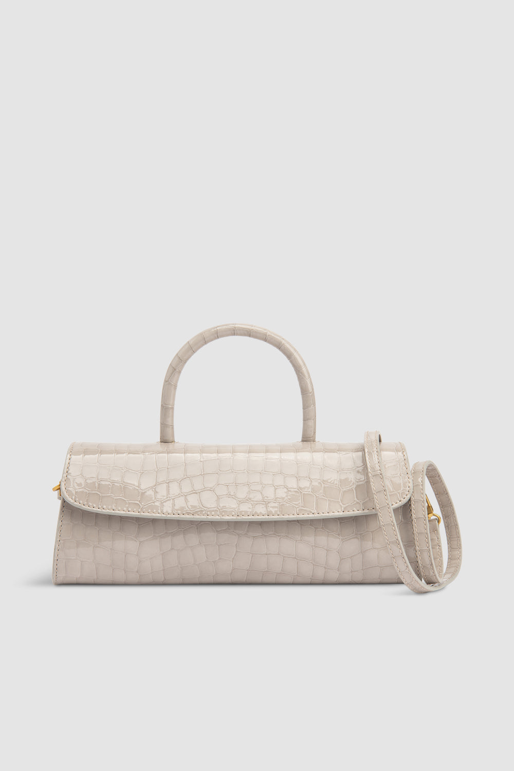 Mini Longa Croco Embossed Top-Handle Bag