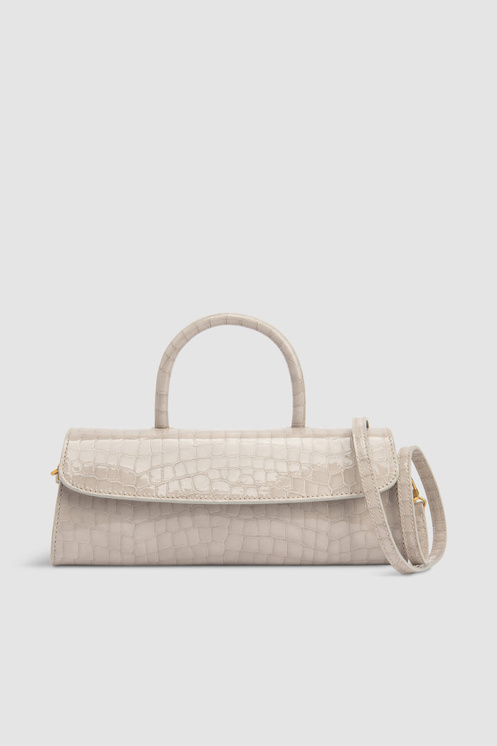 Mini Longa Croco Embossed Top-Handle Bag