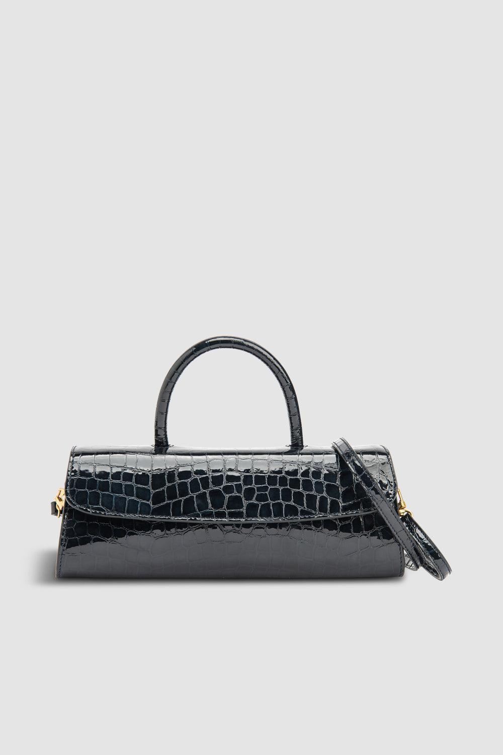 Mini Longa Croco Embossed Top-Handle Bag