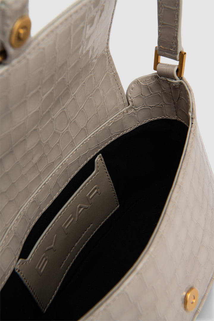 Miranda Baguette Croco Embossed Shoulder Bag