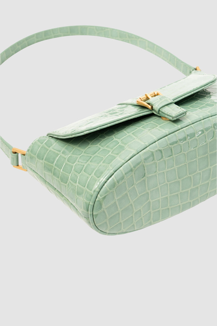 Miranda Baguette Fresh Croco Embossed Leather Shoulder Bag