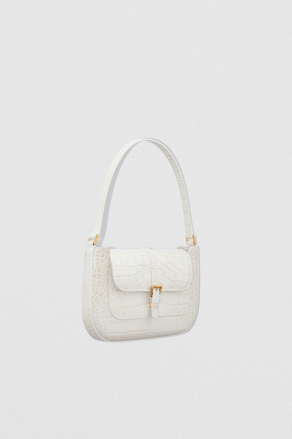 Miranda Cream Croco Embossed Leather