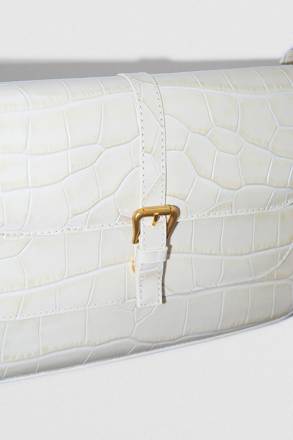 Miranda Cream Croco Embossed Leather