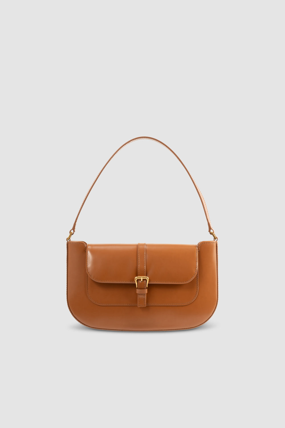 Miranda Summer Tan Semi Patent Leather Shoulder Bag