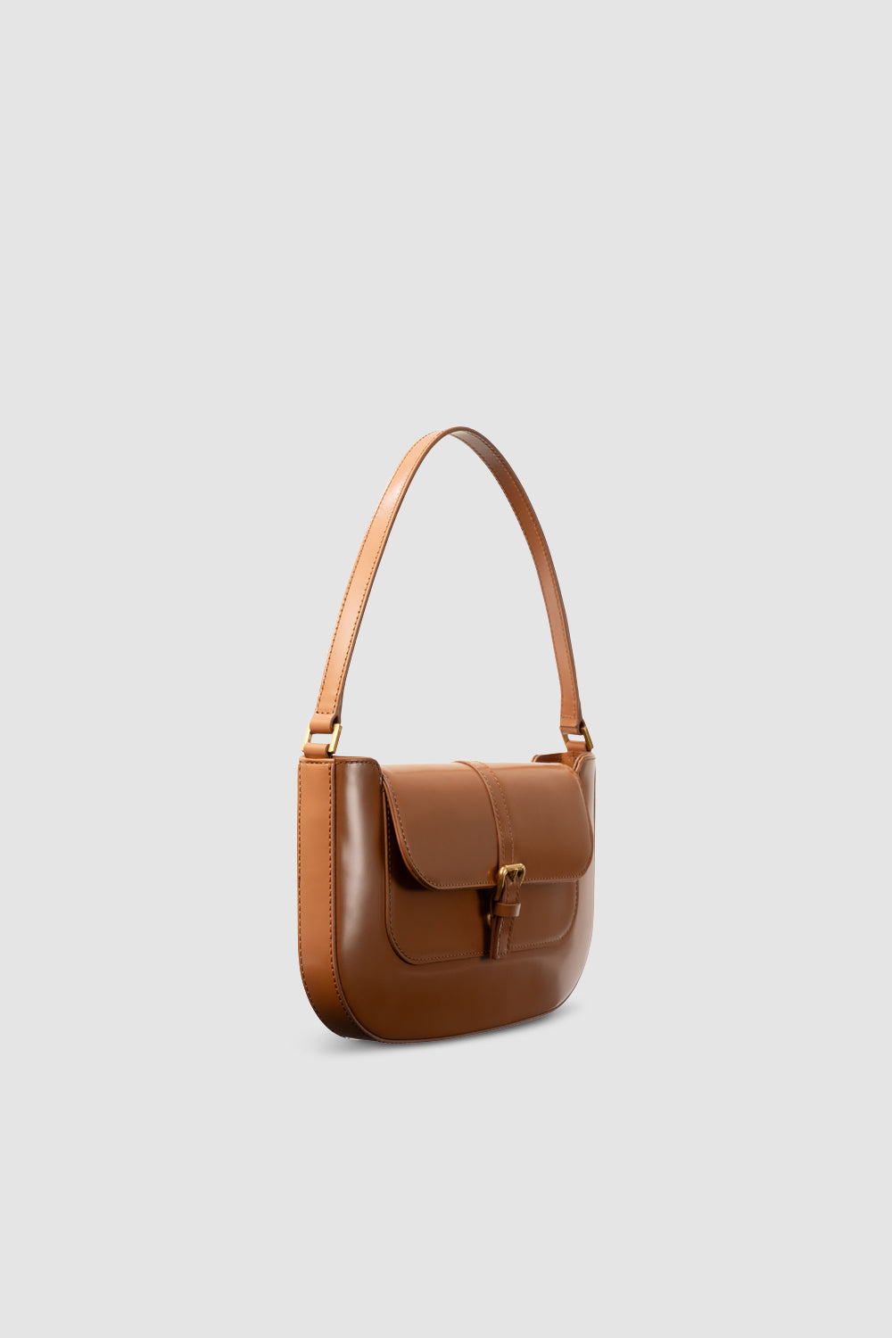 Miranda Summer Tan Semi Patent Leather Shoulder Bag – BY FAR