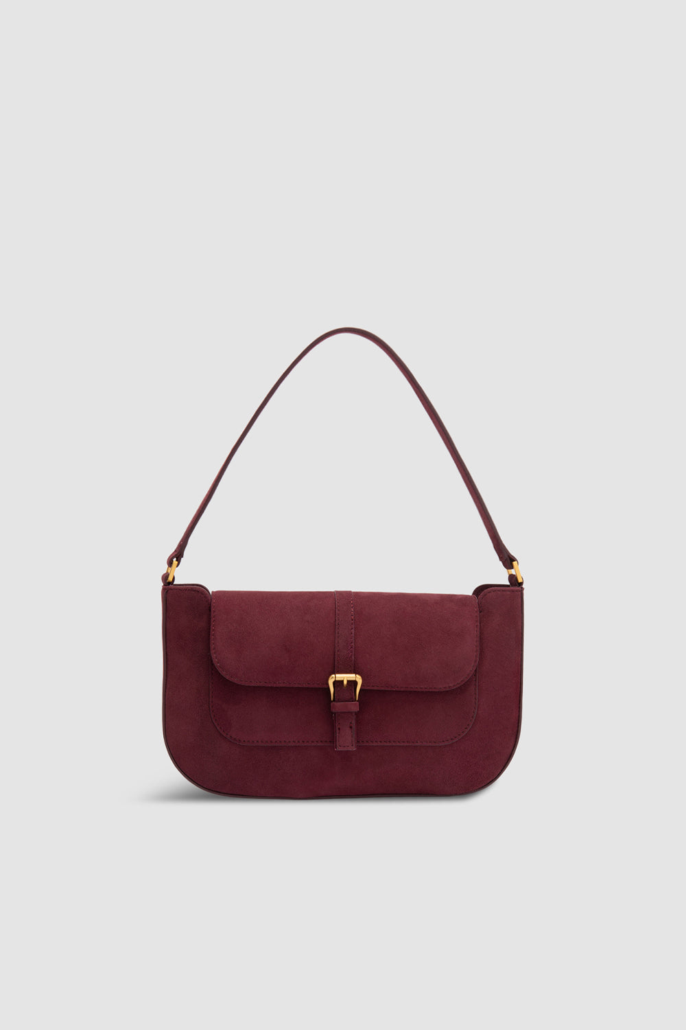 Miranda Sour Cherry Suede Leather Shoulder Bag