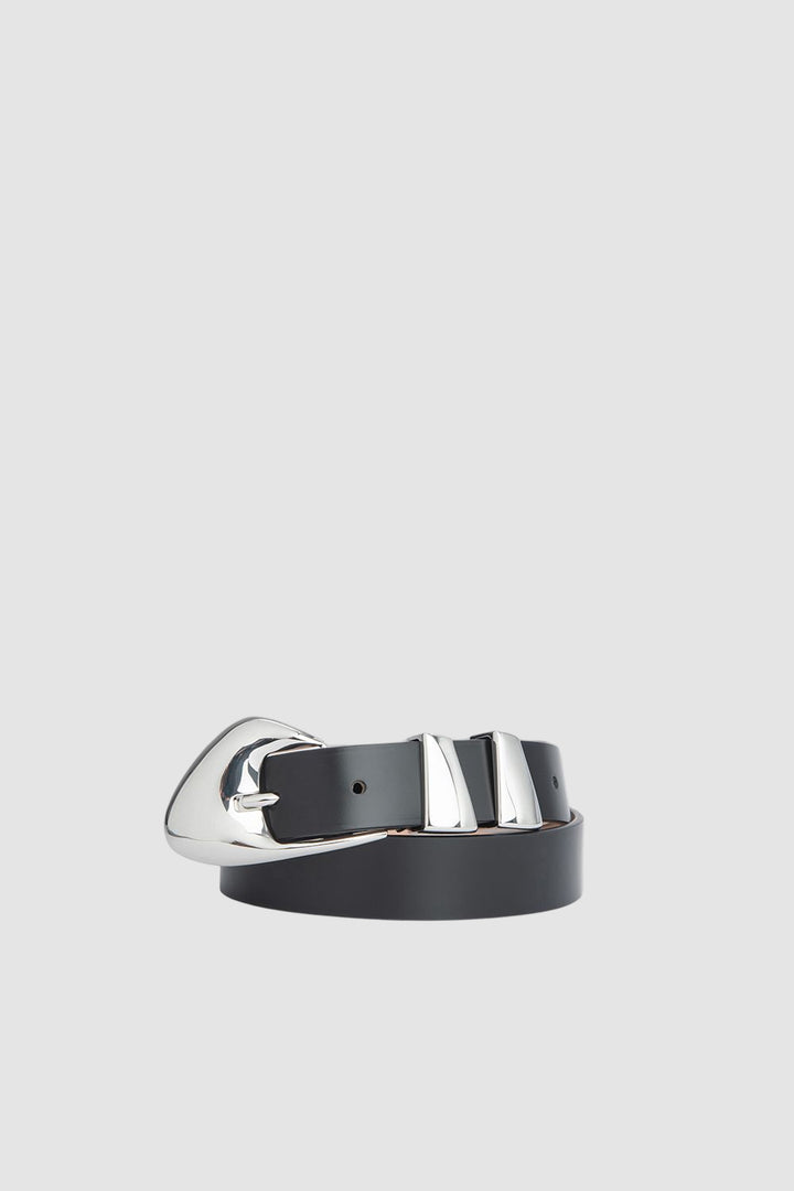 Moore Black Semi Patent Leather Belt