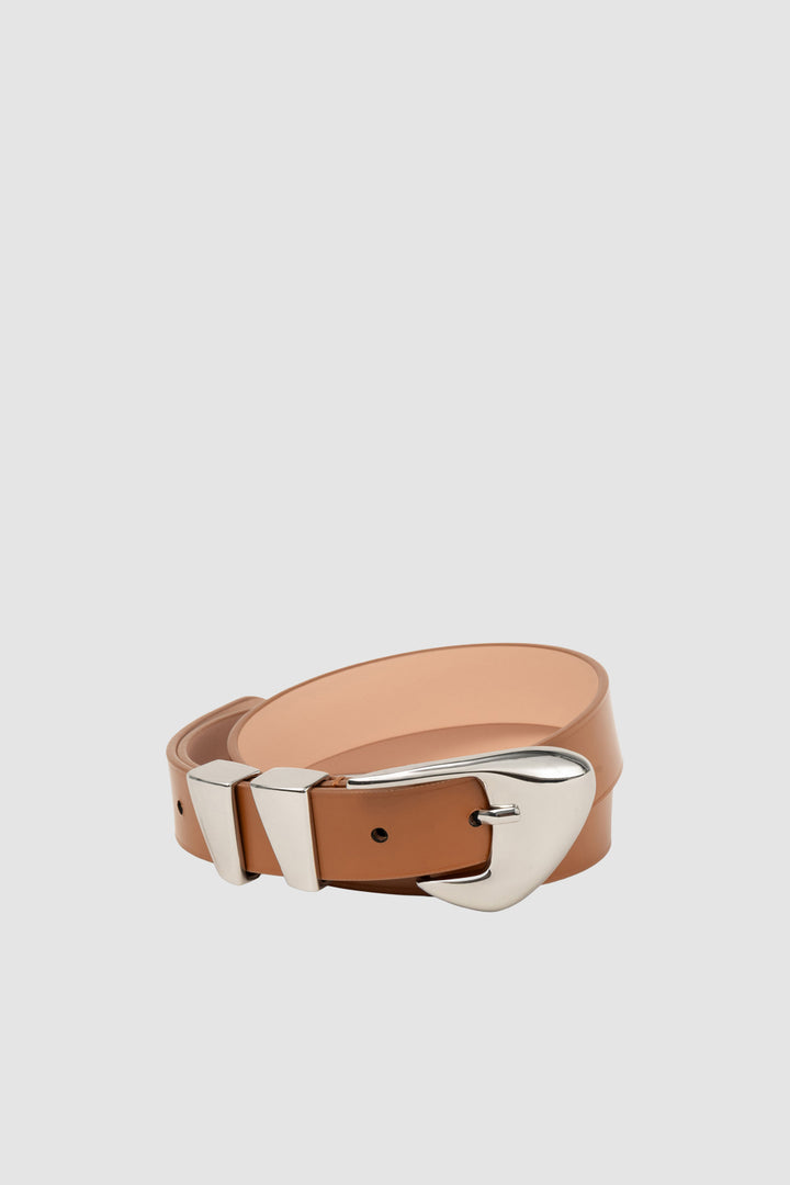 Moore Summer Tan Semi Patent Leather Belt