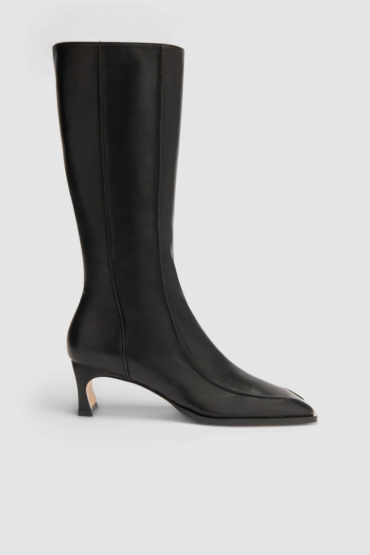 Nieves Black Lamb Nappa Leather Knee-High Boot