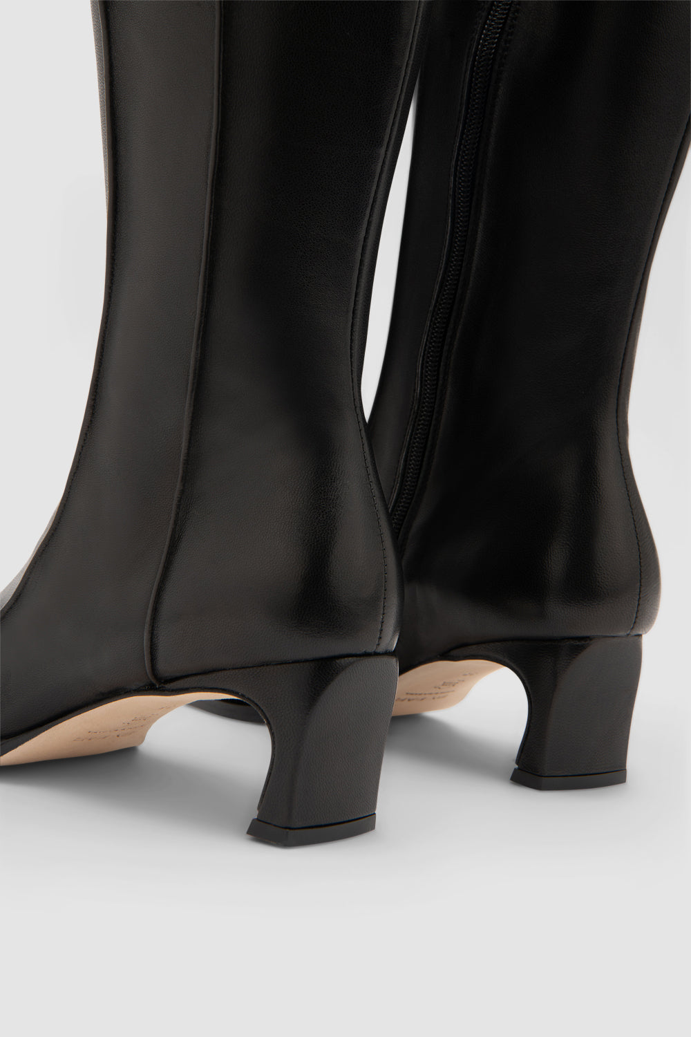 Nieves Black Lamb Nappa Leather Knee-High Boot