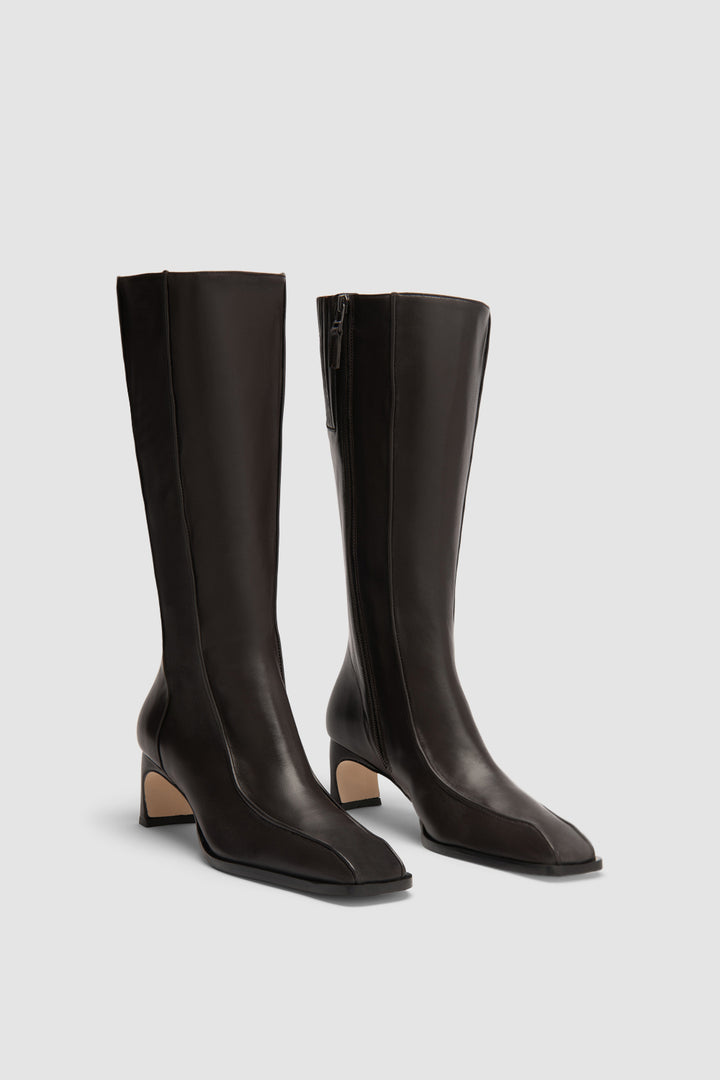 Nieves Ristretto Lamb Nappa Leather Knee-High Boot