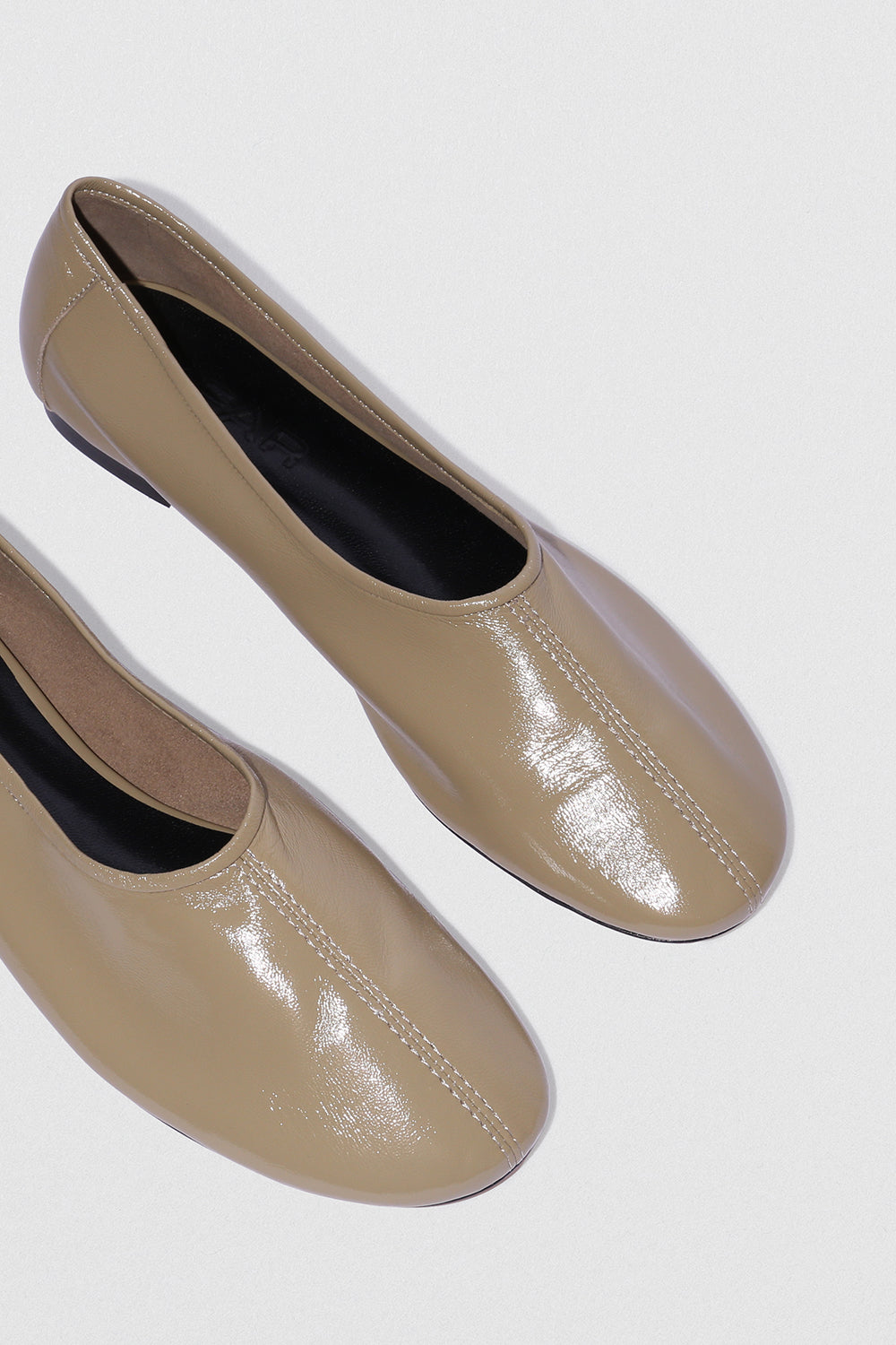 Prudence Mangrove Glossed Nappa Leather Ballet Flat – BY FAR