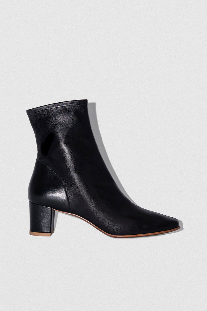Sofia Black Leather Ankle Boot