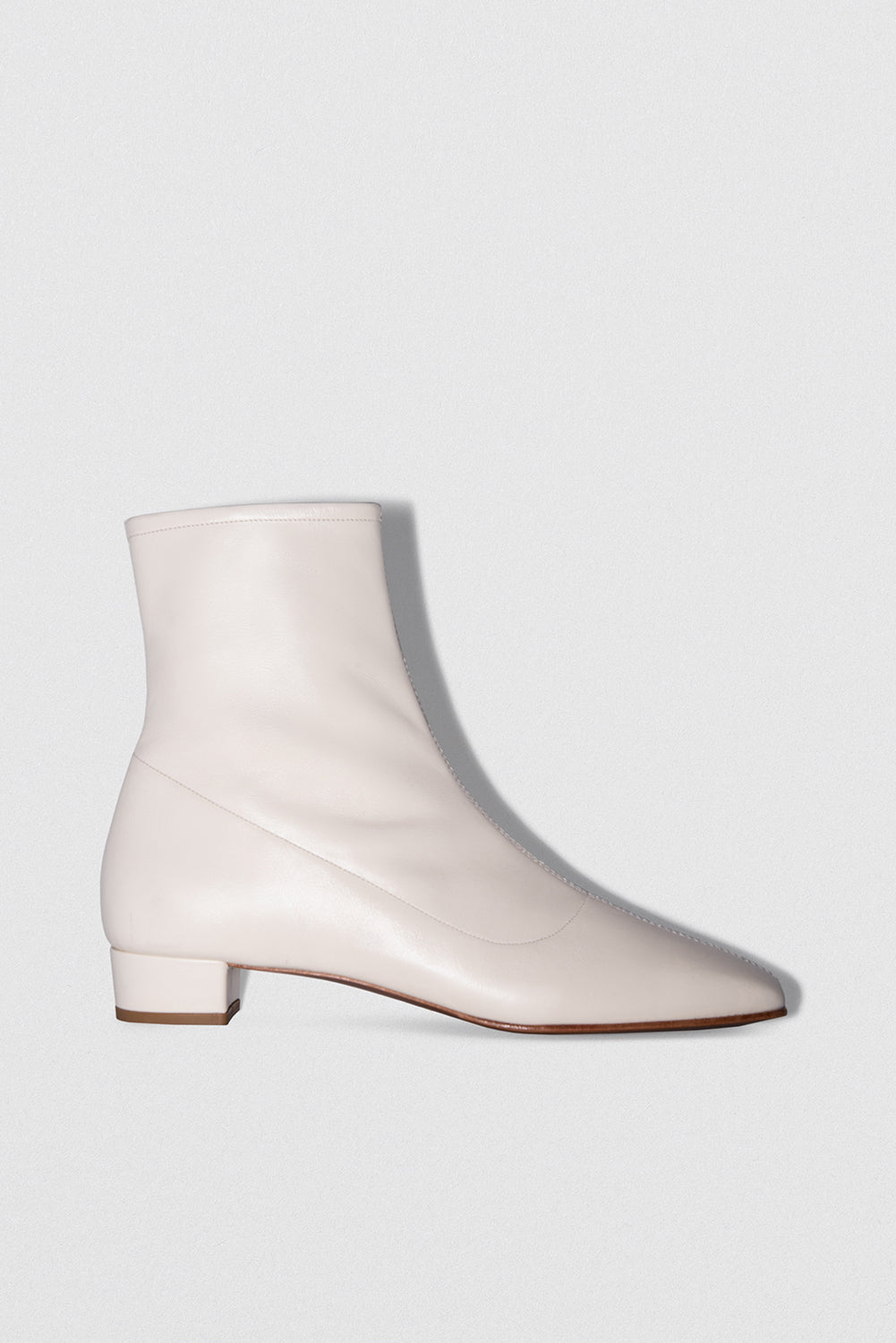 Este White Leather Ankle Boot