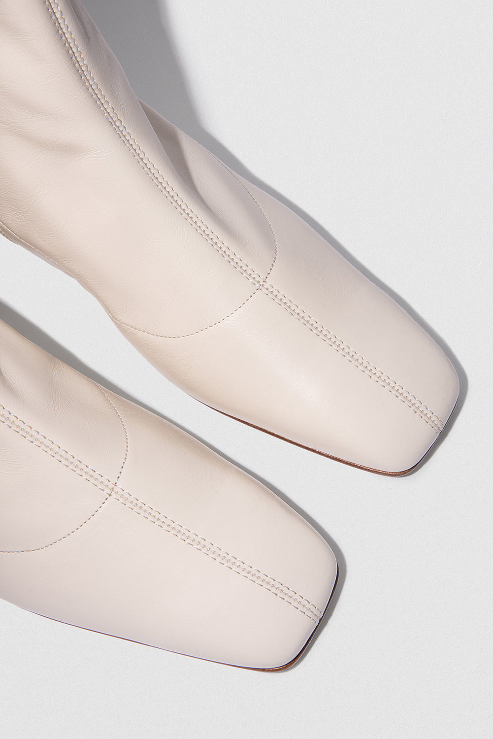 Este White Leather Ankle Boot