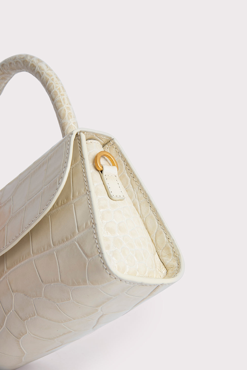 BY FAR Mini Croc-Embossed Leather Bag
