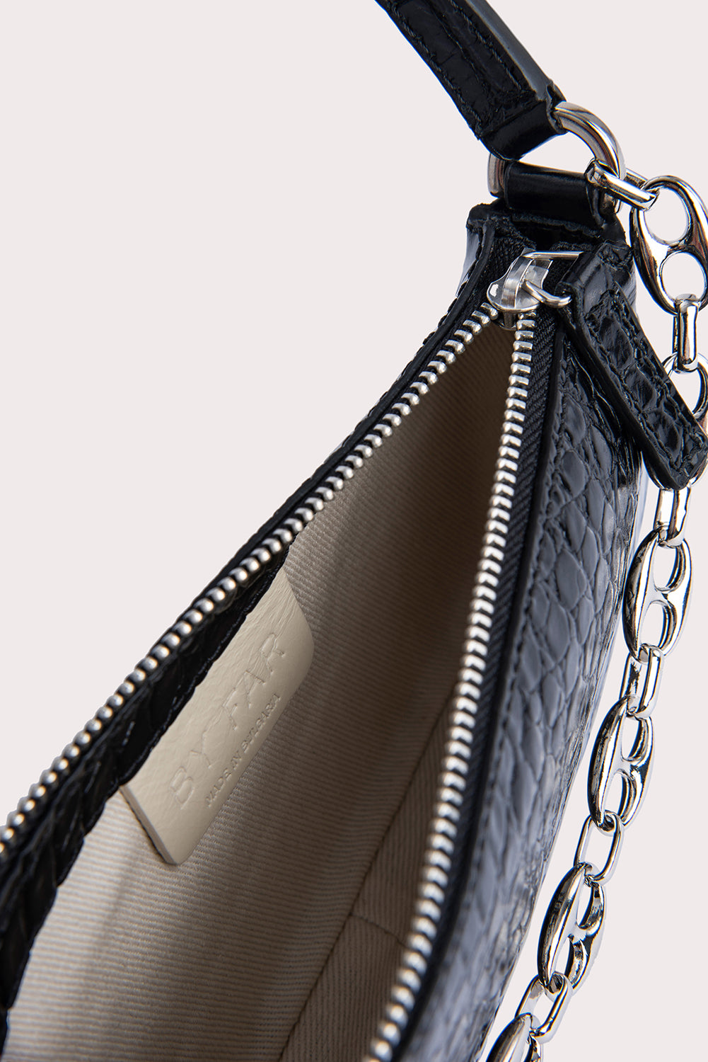 Mini Rachel Black Croco Embossed Leather - BY FAR
