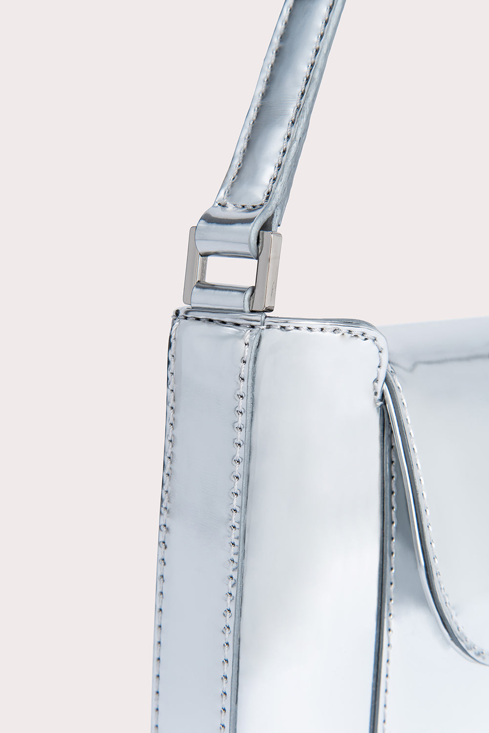 BY FAR Billy Shoulder Bag in Silver Lac