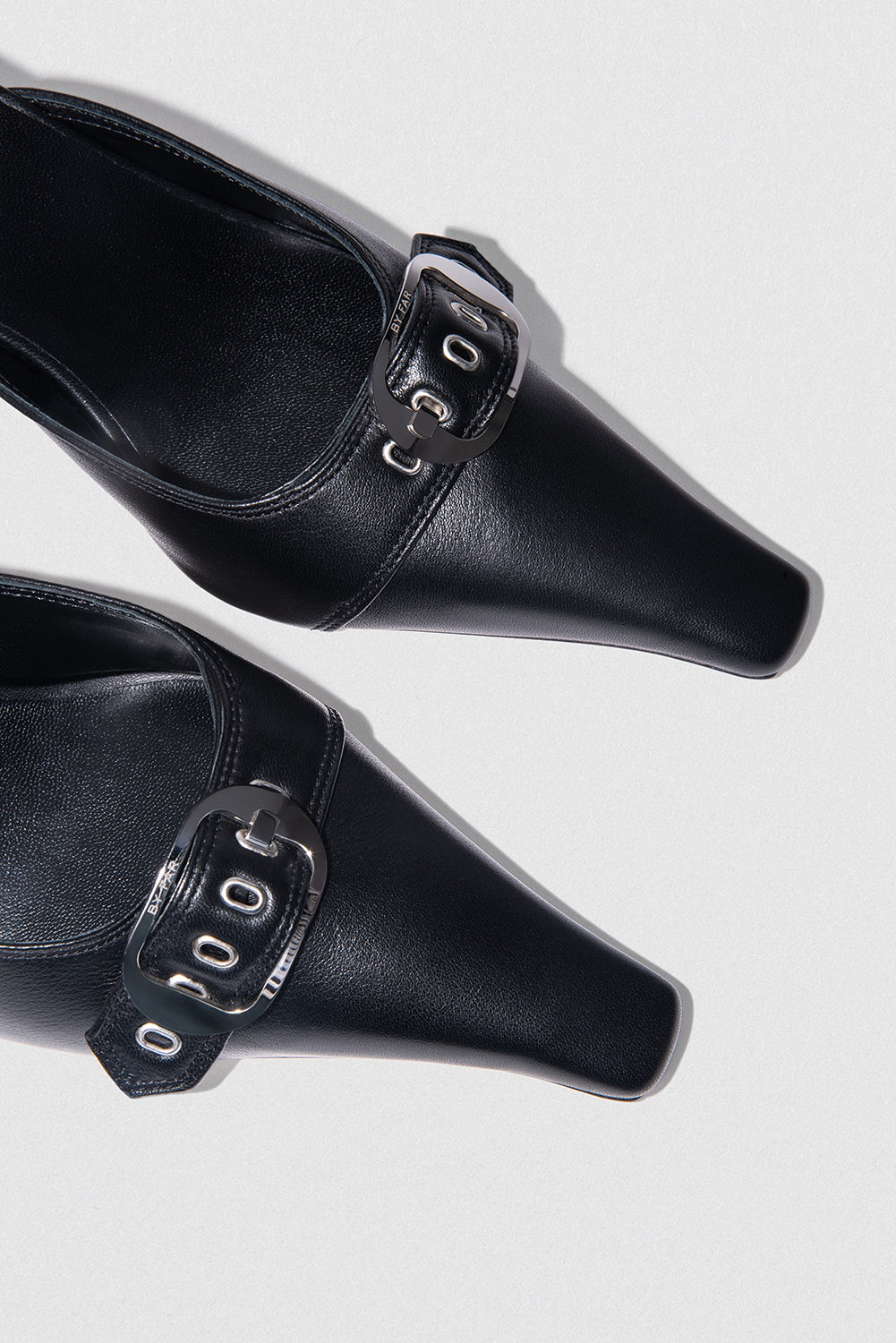 Evelyn Black Nappa Leather Slingback Pump