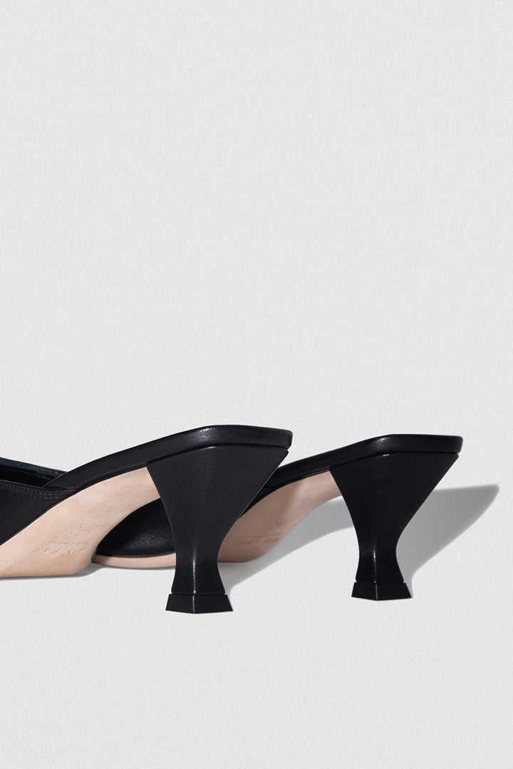 Evelyn Black Nappa Leather Slingback Pump
