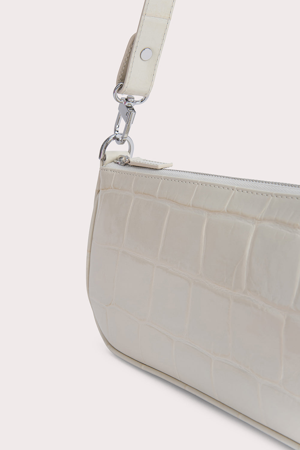 BY FAR rachel croc-effect leather shoulder bag. #byfar #shoulderbags #bags