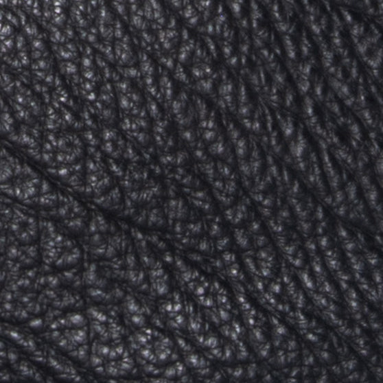 Rhea Black Large Grain Leather Shoulder Bag