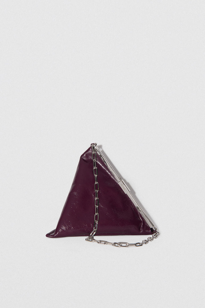 Prisma Raisin Creased Leather Top-Handle Bag