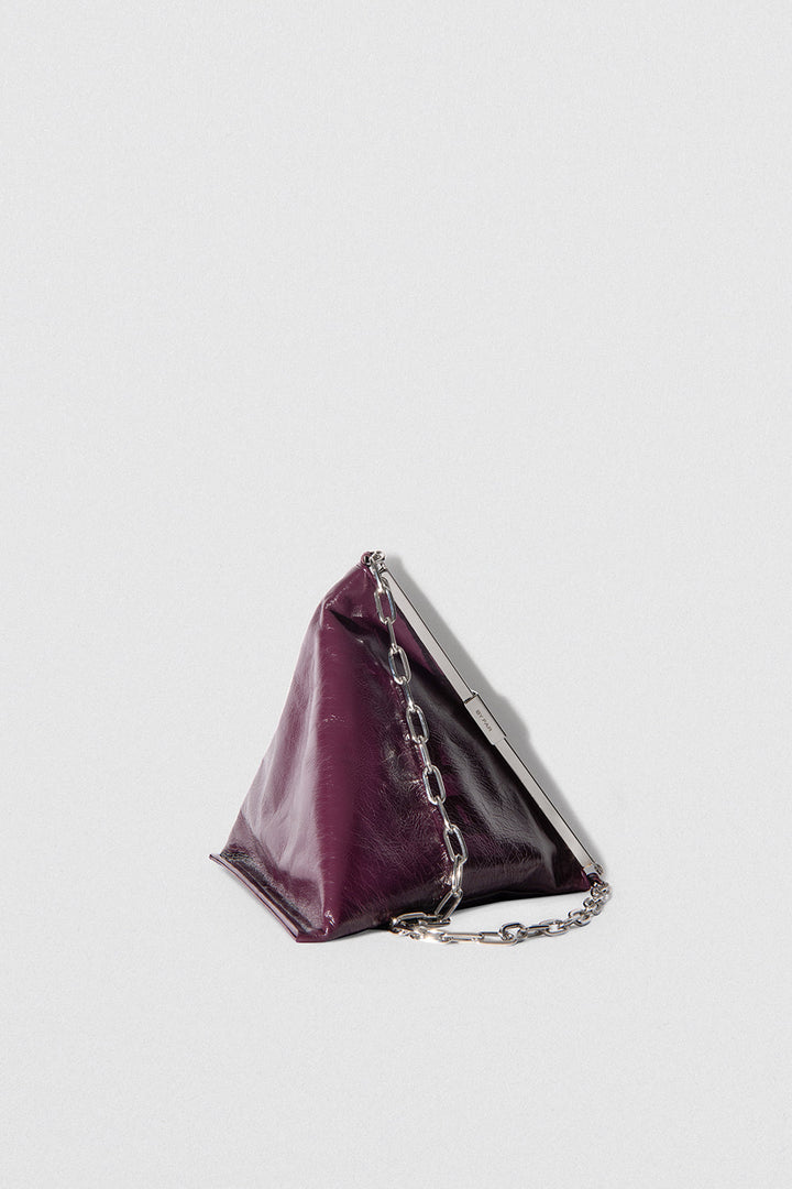 Prisma Raisin Creased Leather Top-Handle Bag