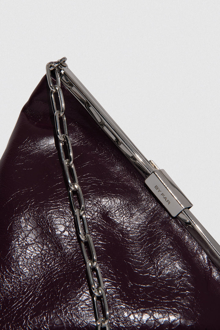 Prisma Raisin Creased Leather Top-Handle Bag