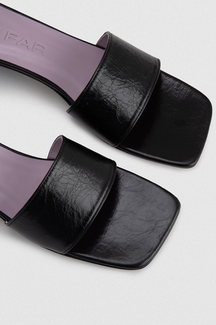 Ceni Black Creased Leather Slip-On