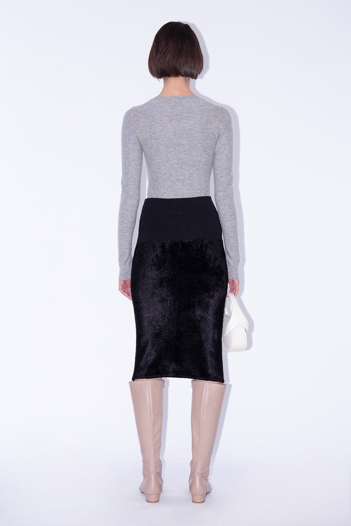 Lucille Skirt Black Velvet Knit