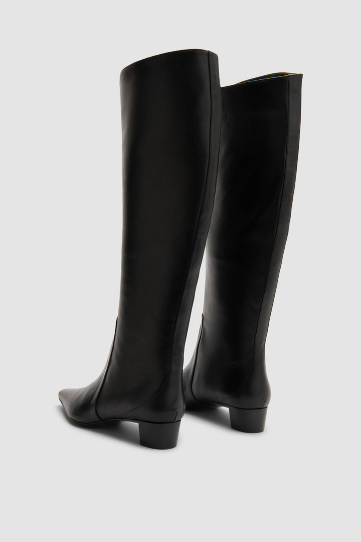 Pascal Black Nappa Leather Knee-High Boot