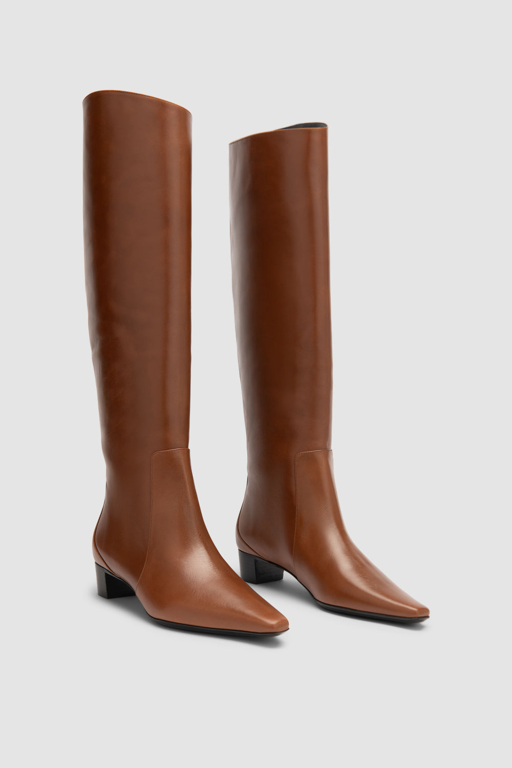 Pascal Tan Distressed Leather Knee-High Boot