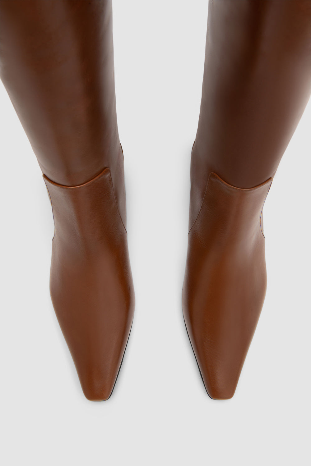 Pascal Tan Distressed Leather Knee-High Boot