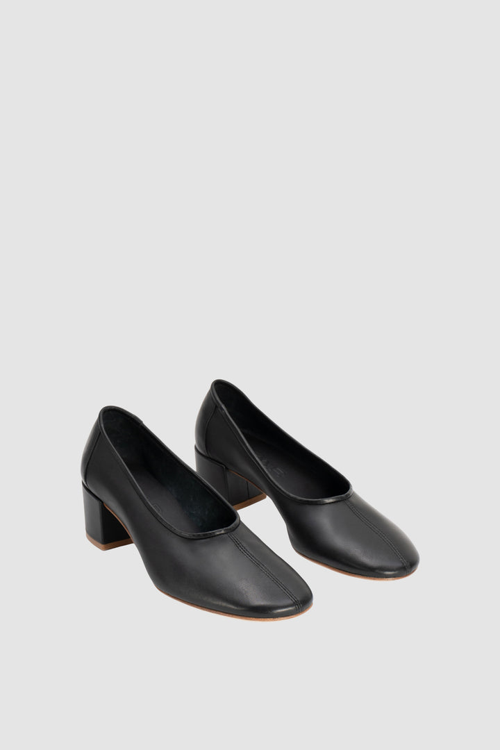 Prudence 45 Black Nappa Leather Ballet-Style Pump
