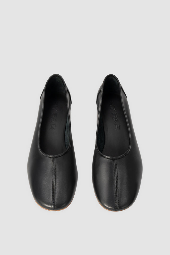 Prudence 45 Black Nappa Leather Ballet-Style Pump