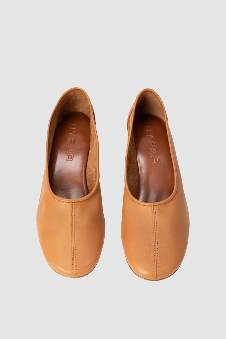 Prudence 45 Summer Tan Nappa Leather Ballet-Style Pump